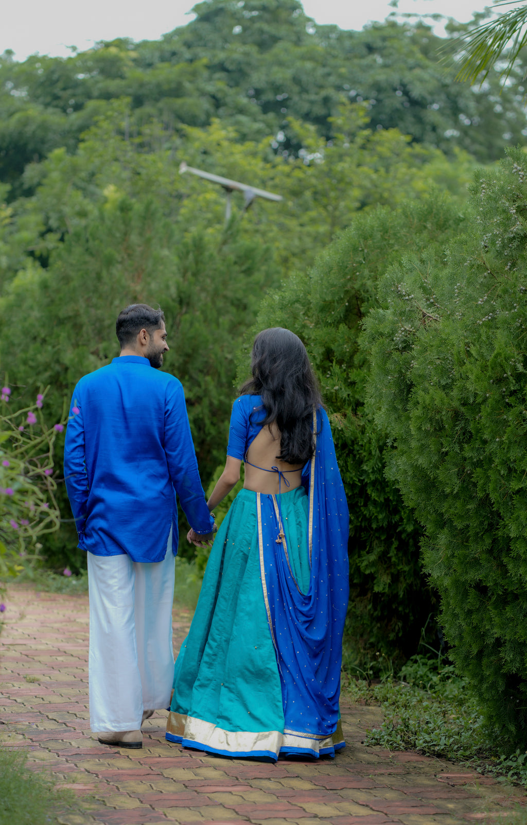 The Neelora Aqua Blue Choli Set