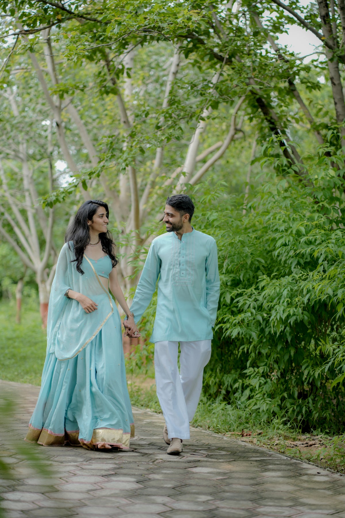 The Aqua blue Short Kurta