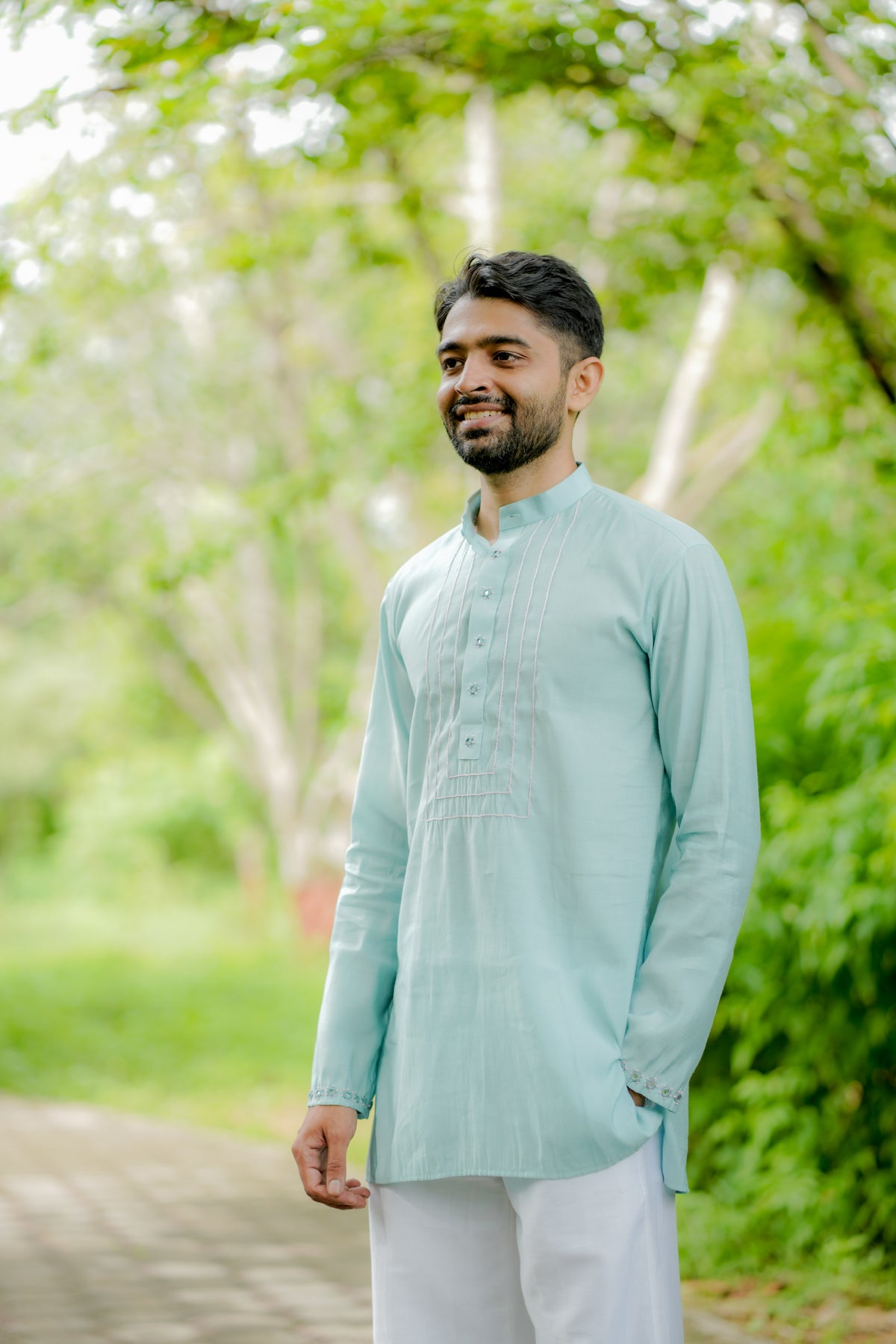 The Aqua blue Short Kurta