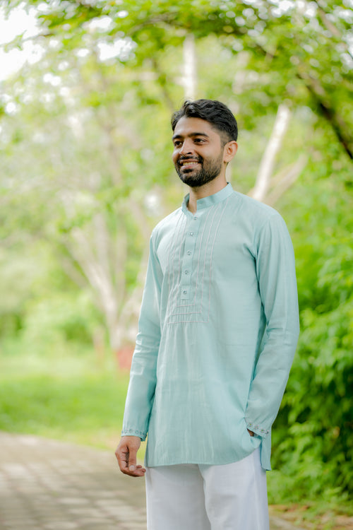 The Aqua blue Short Kurta