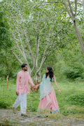 The Aqua & Blush Choli Set