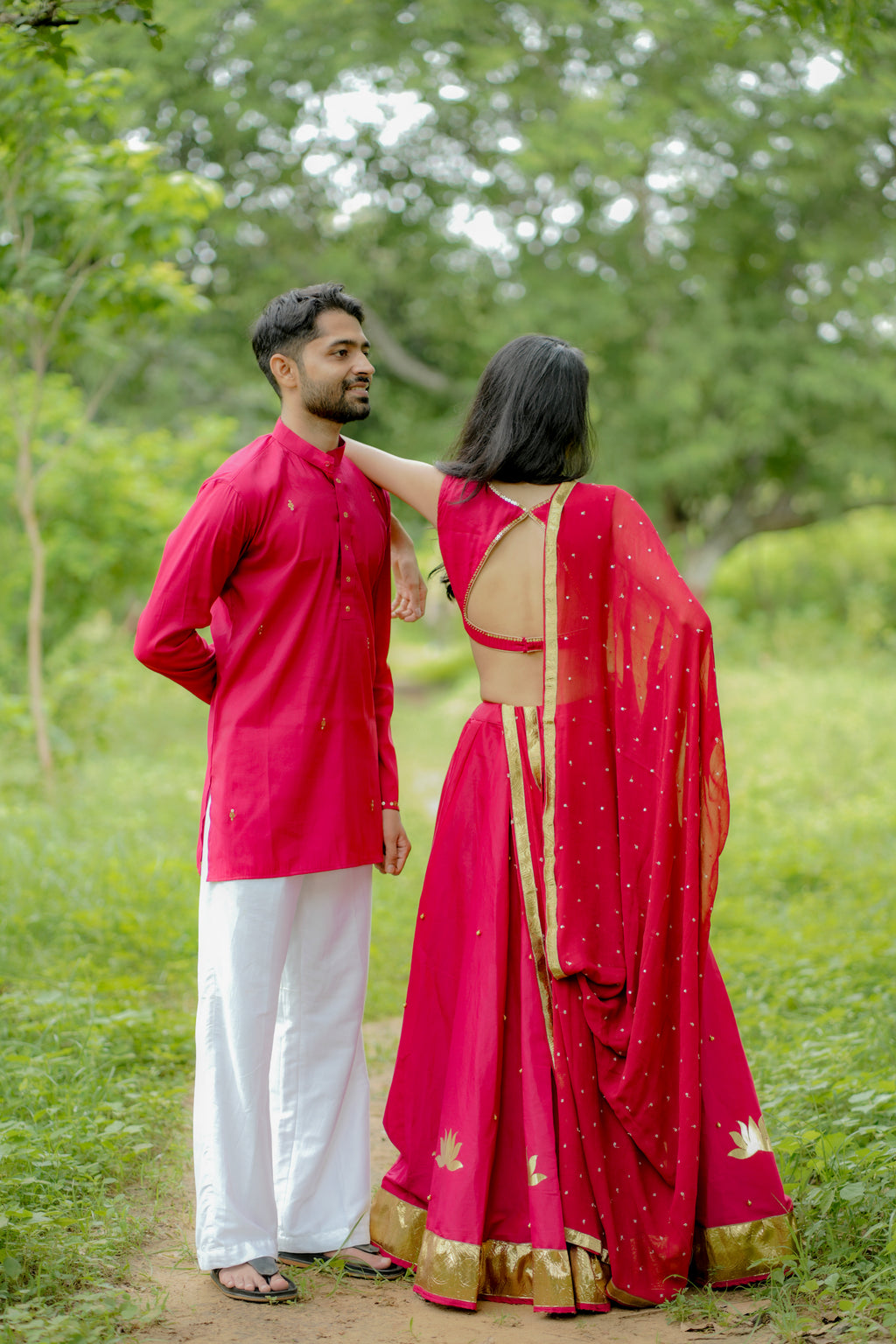 The Gulraaz Deep Red Choli Set